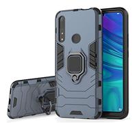 COTDINFOR Case for Huawei P Smart Z Custodia, Silicone TPU + Hard PC Shell Metal Ring Stand Holder Magnetic Car Mount Thin Duty Armor Shockproof Cover per Huawei Y9 Prime 2019 Blue- KK.