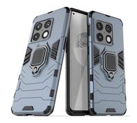 COTDINFOR Compatible with OnePlus 10 Pro 5G Custodia Silicone TPU + Hard PC Shell Metal Ring Stand Holder Magnetic Car Mount Thin Duty Armor Antiurto Cover per OnePlus 10 Pro 5G Blue- KK.