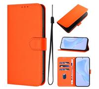 COTDINFOR Cover per Samsung A17 Custodia a Libro in Pelle Flip Portafoglio con Porta Carte Magnetica Chiusura Antiurto Protettiva Completa Case per Samsung Galaxy A17 Orange YB-CS