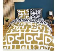 CÔTE DECO Parure da letto, 220 x 240 cm, geometrico, blu e giallo, 3 pezzi