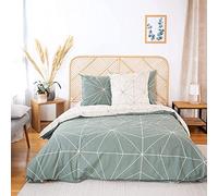 CÔTE DECO Parure da letto con copripiumino da 220 x 240 cm + 2 federe da 63 x 63 cm, set da letto per 2 persone, geometrico, 100% cotone biologico