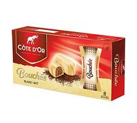 Cote d'Or - Bouchees bianchi - 24 g x 8 pezzi - Cioccolato al latte belga - Barrette di cioccolato e noci - Spuntino perfetto - Tavoletta di cioccolato incartata singolarmente - Importata dal Belgio