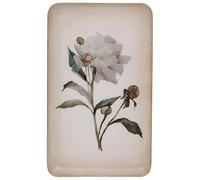 COTE TABLE Vassoio in ferro bianco crema dorata peonia 15x26cm