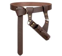 CoTeeZa Cintura medievale con supporto a rana, cintura vichinga in pelle e guaina per spada per cavaliere pirata rinascimentale LARP, Marrone 1., Standard