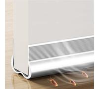 Cotensta 93cm Bianco Paraspifferi per Porte, per Porte Spesse 3,5-4,6cm, con uno Spazio Inferiore di 0,2-1,5cm, Guarnizione per Porta per Protezione da Suoni, Freddo, Umidità e Insetti in Silicone