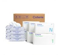 Coterie Kit salviettine per bambini + pannolini, taglia 1 (99 pezzi) e pannolini per neonati (93 pezzi), confezione da 8 (448) salviette per bambini con il 99% di acqua, materiali a base vegetale