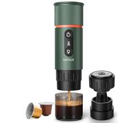 COTGCO Macchina per caffè espresso portatile : Macchina da caffè portatile a batteria per viaggi in campeggio - Riscaldamento rapido in 2,5 minuti - 8 tazze di caffè espresso per una carica - Verde