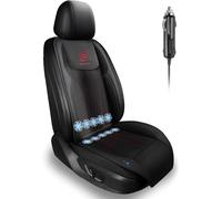 COTHERIXA Cuscino di raffreddamento per sedile anteriore, 12 V e 24 V, per auto con 10 ventole, raffreddamento rapido con avvio e pausa automatico (nero)