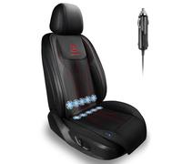 COTHERIXA Cuscino di raffreddamento per sedile anteriore, 12 V e 24 V, per auto con 10 ventole, raffreddamento rapido con avvio e pausa automatico (nero)