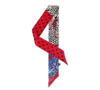 COtheSumay Sciarpa in 100% seta di gelso per borse, borse e borse, 1 nastro per capelli da 5,1 x 88,9 cm, sciarpa da donna, Jungle Love Rosso, 2"x35.5" (90cmX5cm)