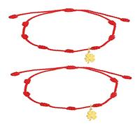 cotigo Bracciale 7 Nodi e bracciale filo rosso del Destino di corda per Sorte, Amicità, Amuleto Regolabile