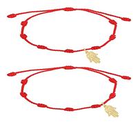 cotigo Bracciale 7 Nodi e bracciale filo rosso del Destino di corda per Sorte, Amicità, Amuleto Regolabile