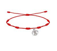 cotigo Bracciale Nodi Rosso con Santo o Vergine in Acciaio Inossidabile-Amuleti della Fortuna e Protezione-Bracciale Male Occhio per Coppie e Amicizia-Bigiotteria Regolabile, Bracciale Filo Rosso