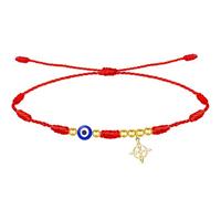 cotigo Bracciale nodo di strega in acciaio inox argentato, oro o filo + un braccialetto a 7 nodi (gratuito), doppio nodo di strega protezione, portafortuna, bigiotteria da donna., Talla única, Acciaio