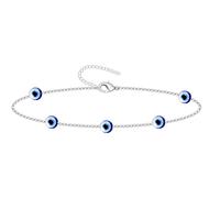 Cotigo Bracciale occhio turco in acciaio inossidabile o in filo + una bracciale di 7 nodi (gratis), Amuleti di fortuna e protezione, contro il malocchio, bijouterie per uomo, bracciali per donna e