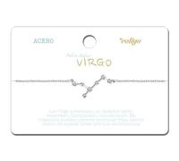 Cotigo Bracciale Segno Zodiaco Acciaio Inossidabile, Bracciale Oroscopo con Zirconia - 12 Bracciali Costellazioni Gioielli Astrologia per Donna, Vergine - Argento