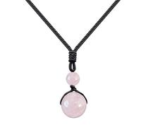 cotigo - Ciondolo in pietra naturale da 14 mm, ciondolo con corda intrecciata, collana in corda donna, uomo, portafortuna e protezione, contro il malocchio, regalo originale., Mediano-largo, Acciaio