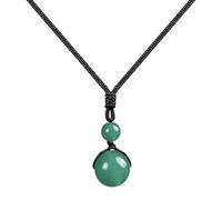 cotigo - Ciondolo in pietra naturale da 14 mm, ciondolo con corda intrecciata, collana in corda donna, uomo, portafortuna e protezione, contro il malocchio, regalo originale., Mediano-largo, Acciaio