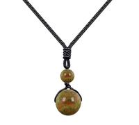 cotigo - Ciondolo in pietra naturale da 14 mm, ciondolo con corda intrecciata, collana in corda donna, uomo, portafortuna e protezione, contro il malocchio, regalo originale., Mediano-largo, Acciaio