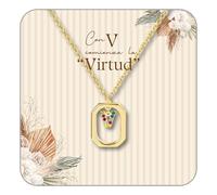 cotigo Collana con lettera in acciaio inox e zirconi, collana donna con ciondolo lettera, con biglietto decorato e scatola, regalo per donna, compleanno, festa della mamma, Natale, fidanzata o amiche