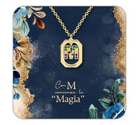 cotigo Collana con lettera in acciaio inox e zirconi, collana donna con ciondolo lettera, con biglietto decorato e scatola, regalo per donna, compleanno, festa della mamma, Natale, fidanzata o amiche