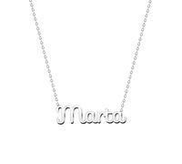 cotigo Collana con Nome in Acciaio Inossidabile - Ciondolo con Nome Personalizzato Collana in Argento o Dorate - Regali Personalizzati per Le Donne San Valentino amore (Marta-Argentato)