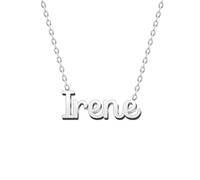 cotigo Collana con Nome in Acciaio Inossidabile - Ciondolo con Nome Personalizzato Collana in Argento o Dorate - Regali Personalizzati per Le Donne San Valentino amore (Irene-Argentato)