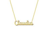 cotigo Collana con Nome in Acciaio Inossidabile - Ciondolo con Nome Personalizzato Collana in Argento o Dorate - Regali Personalizzati per Le Donne San Valentino amore (Claudia-Dorate)