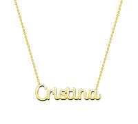 cotigo Collana con Nome in Acciaio Inossidabile - Ciondolo con Nome Personalizzato Collana in Argento o Dorate - Regali Personalizzati per Le Donne San Valentino amore (Cristina-Dorate)