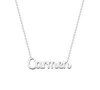 cotigo Collana con Nome in Acciaio Inossidabile - Ciondolo con Nome Personalizzato Collana in Argento o Dorate - Regali Personalizzati per Le Donne San Valentino amore (Carmen-Argentato)