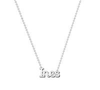 cotigo Collana con Nome in Acciaio Inossidabile - Ciondolo con Nome Personalizzato Collana in Argento o Dorate - Regali Personalizzati per Le Donne San Valentino amore (Inés-Argentato)