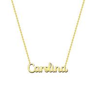 cotigo Collana con Nome in Acciaio Inossidabile - Ciondolo con Nome Personalizzato Collana in Argento o Dorate - Regali Personalizzati per Le Donne San Valentino amore (Carolina-Dorate)
