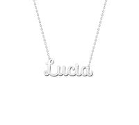 cotigo Collana con Nome in Acciaio Inossidabile - Ciondolo con Nome Personalizzato Collana in Argento o Dorate - Regali Personalizzati per Le Donne San Valentino amore (Lucía-Argentato)