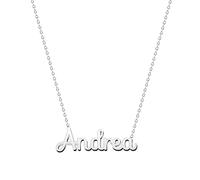 cotigo Collana con Nome in Acciaio Inossidabile - Ciondolo con Nome Personalizzato Collana in Argento o Dorate - Regali Personalizzati per Le Donne San Valentino amore (Andrea-Argentato)