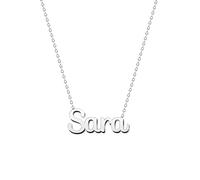 cotigo Collana con Nome in Acciaio Inossidabile - Ciondolo con Nome Personalizzato Collana in Argento o Dorate - Regali Personalizzati per Le Donne San Valentino amore (Sara-Argentato)