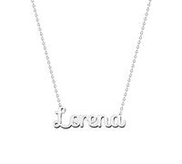 cotigo Collana con Nome in Acciaio Inossidabile - Ciondolo con Nome Personalizzato Collana in Argento o Dorate - Regali Personalizzati per Le Donne San Valentino amore (Lorena-Argentato)
