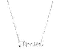 cotigo Collana con Nome in Acciaio Inossidabile - Ciondolo con Nome Personalizzato Collana in Argento o Dorate - Regali Personalizzati per Le Donne San Valentino amore (Monica-Argentato)