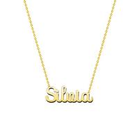 cotigo Collana con Nome in Acciaio Inossidabile - Ciondolo con Nome Personalizzato Collana in Argento o Dorate - Regali Personalizzati per Le Donne San Valentino amore (Silvia-Dorate)
