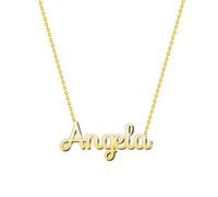 cotigo Collana con Nome in Acciaio Inossidabile - Ciondolo con Nome Personalizzato Collana in Argento o Dorate - Regali Personalizzati per Le Donne San Valentino amore (Angela-Dorate)