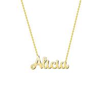 cotigo Collana con Nome in Acciaio Inossidabile - Ciondolo con Nome Personalizzato Collana in Argento o Dorate - Regali Personalizzati per Le Donne San Valentino amore (Alicia-Dorate)