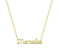 cotigo Collana con Nome in Acciaio Inossidabile - Ciondolo con Nome Personalizzato Collana in Argento o Dorate - Regali Personalizzati per Le Donne San Valentino amore (Mercedes-Dorate)