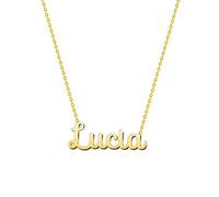cotigo Collana con Nome in Acciaio Inossidabile - Ciondolo con Nome Personalizzato Collana in Argento o Dorate - Regali Personalizzati per Le Donne San Valentino amore (Lucía-Dorate)