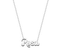 cotigo Collana con Nome in Acciaio Inossidabile - Ciondolo con Nome Personalizzato Collana in Argento o Dorate - Regali Personalizzati per Le Donne San Valentino amore (Rosa-Argentato)