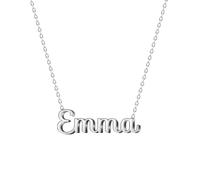 cotigo Collana con Nome in Acciaio Inossidabile - Ciondolo con Nome Personalizzato Collana in Argento o Dorate - Regali Personalizzati per Le Donne San Valentino amore (Emma-Argentato)