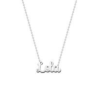 cotigo Collana con Nome in Acciaio Inossidabile - Ciondolo con Nome Personalizzato Collana in Argento o Dorate - Regali Personalizzati per Le Donne San Valentino amore (Lola-Argentato)