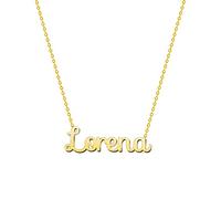 cotigo Collana con Nome in Acciaio Inossidabile - Ciondolo con Nome Personalizzato Collana in Argento o Dorate - Regali Personalizzati per Le Donne San Valentino amore (Lorena-Dorate)