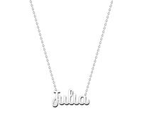 cotigo Collana con Nome in Acciaio Inossidabile - Ciondolo con Nome Personalizzato Collana in Argento o Dorate - Regali Personalizzati per Le Donne San Valentino amore (Julia -Argentato)