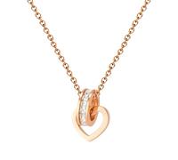 cotigo - Collana da donna in acciaio inox, ciondolo con zirconi, vari disegni eleganti, gioielli da donna, regalo di compleanno, anniversario, San Valentino, Natale, Mediano-largo, Acciaio