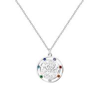 cotigo - Collana da donna Nodo di strega e tetragramaton portafortuna e protezione, doppia protezione, occhio turco, pietre chakra., Mediano-largo, Acciaio inossidabile, Nessuna pietra preziosa
