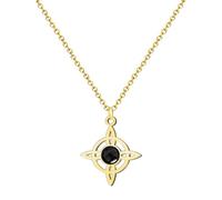 cotigo Collana donna nodo di strega con pietra naturale e acciaio inossidabile + regalo un bracciale a 7 nodi, nodo di strega doppia protezione, portafortuna regalo donna., Mediano, Acciaio